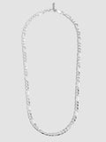 Sterling Silver Figaro Chain Necklace on light grey background