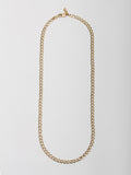 14kt Yellow Gold Hollow XXL Havana Chain Necklace pictured on light grey background.