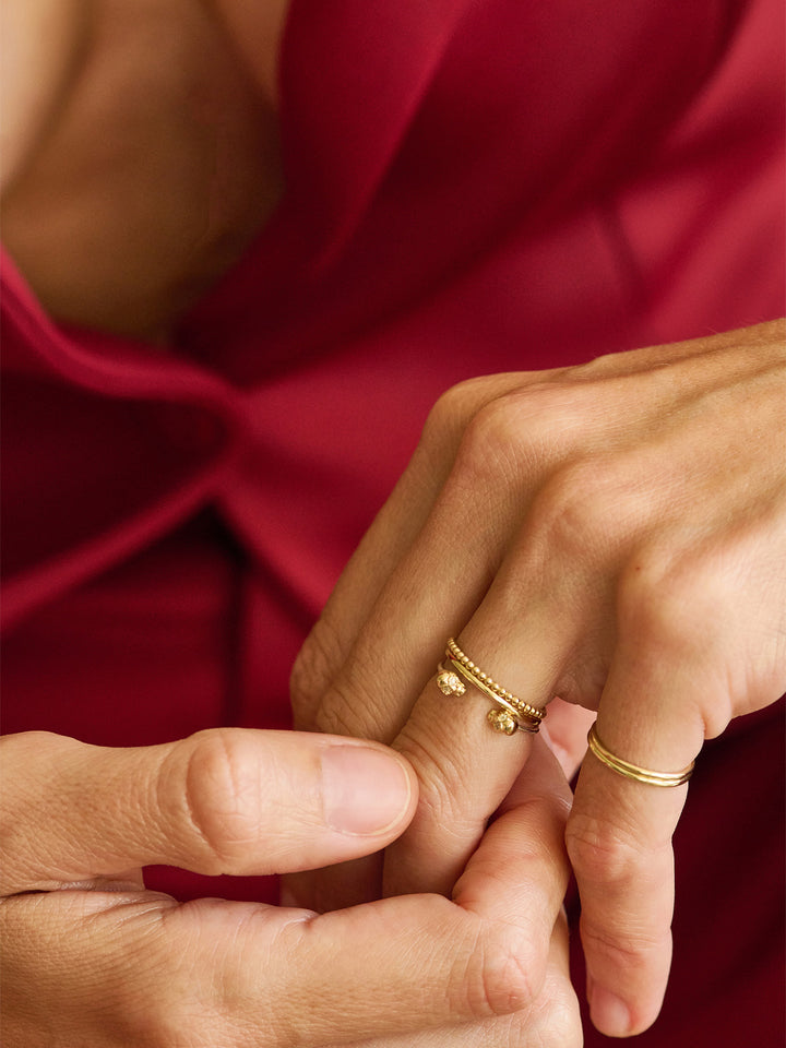 Mini Diamond Eyes Skull Ring