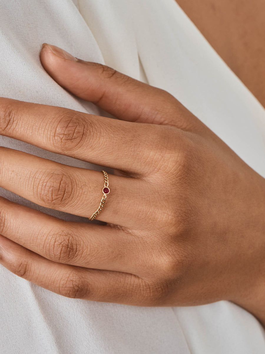 Lil Havana Ruby Chain Ring - Archival Collection – Loren Stewart