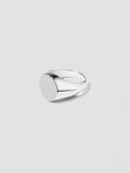 Sterling Silver XL Signet Ring pictured on light grey background.
