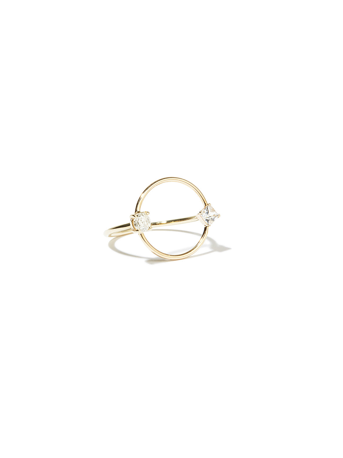 Off-Axis Circle Gemstone Ring - Archival Collection