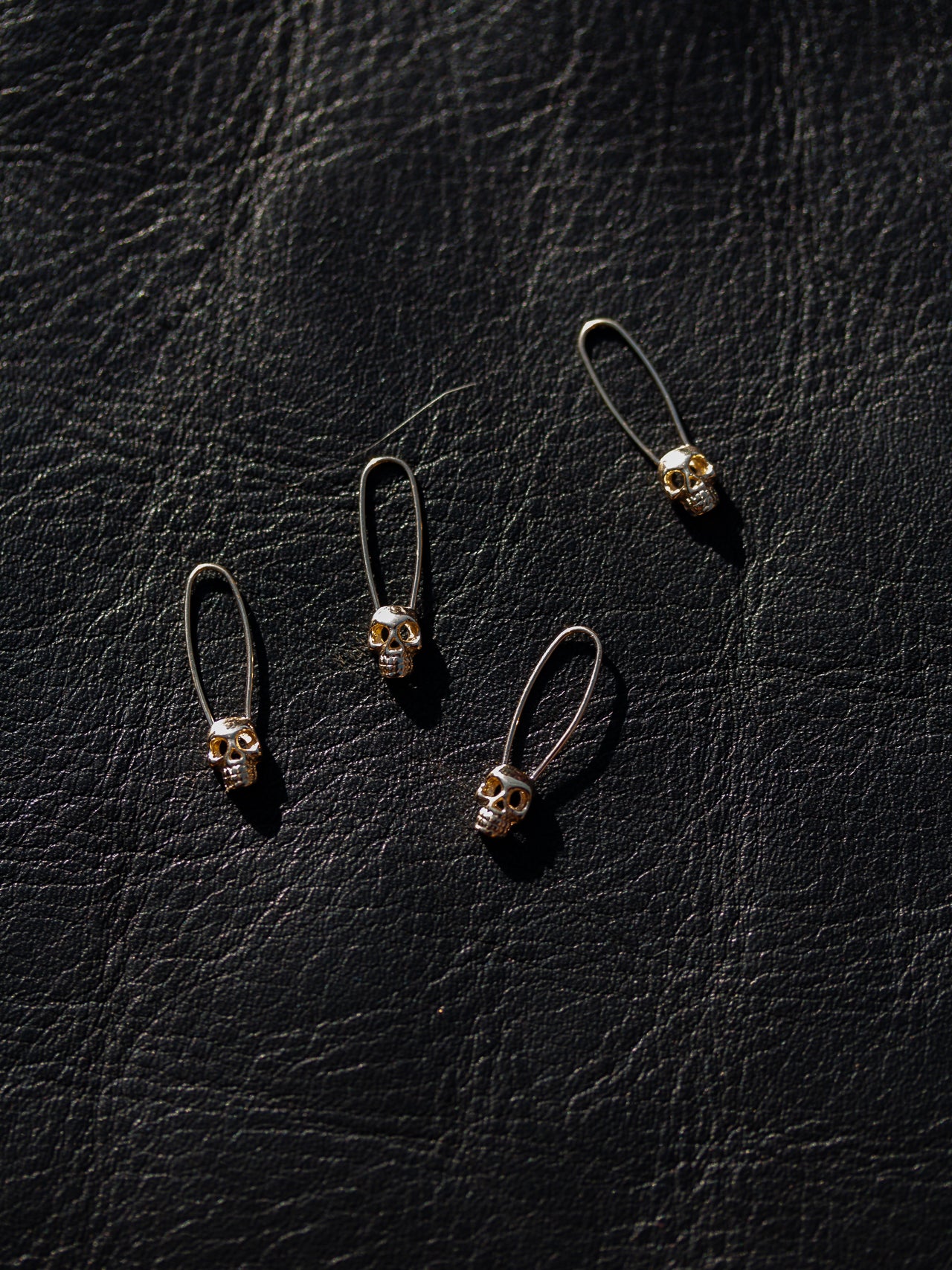 Skull Safety Pin Earring