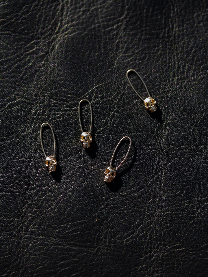 Skull Safety Pin Earring