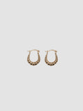Product image of yellow gold bolla hoops shot on white background.