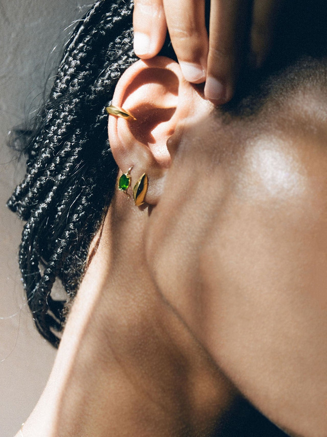 <span class="fontstyle0">14kt Yellow Gold Domo Ear Cuff pictured on models ear.