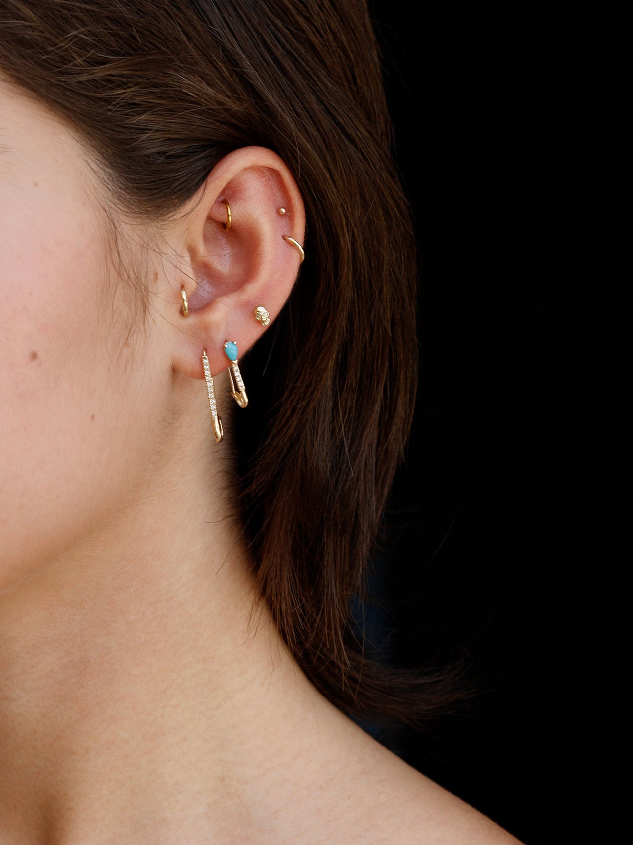 Diamond Pave Safety Pin