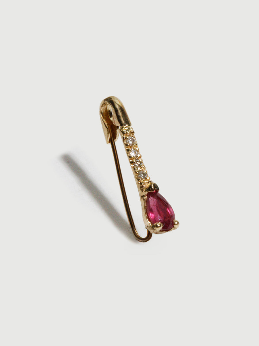 Mini Gemstone Diamond Safety Pin – Loren Stewart