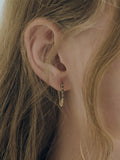 Diamond Prong Safety Pin Earring