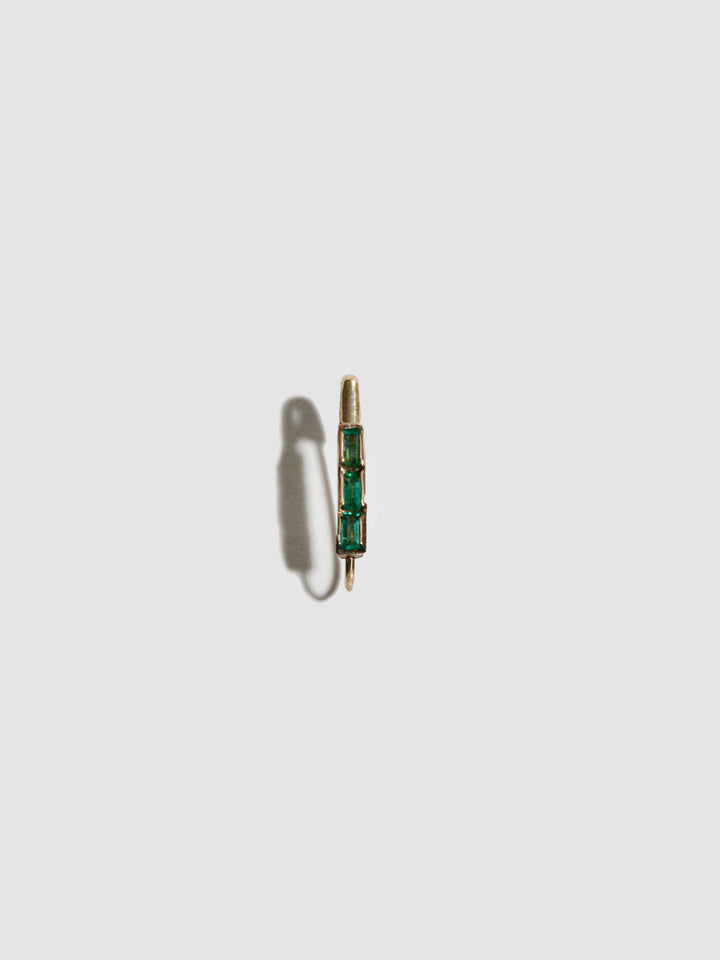 Mini Baguette Safety Pin Earring