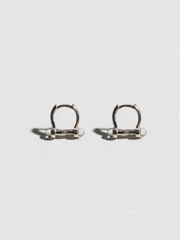 Diamond Pave Barbell Huggies