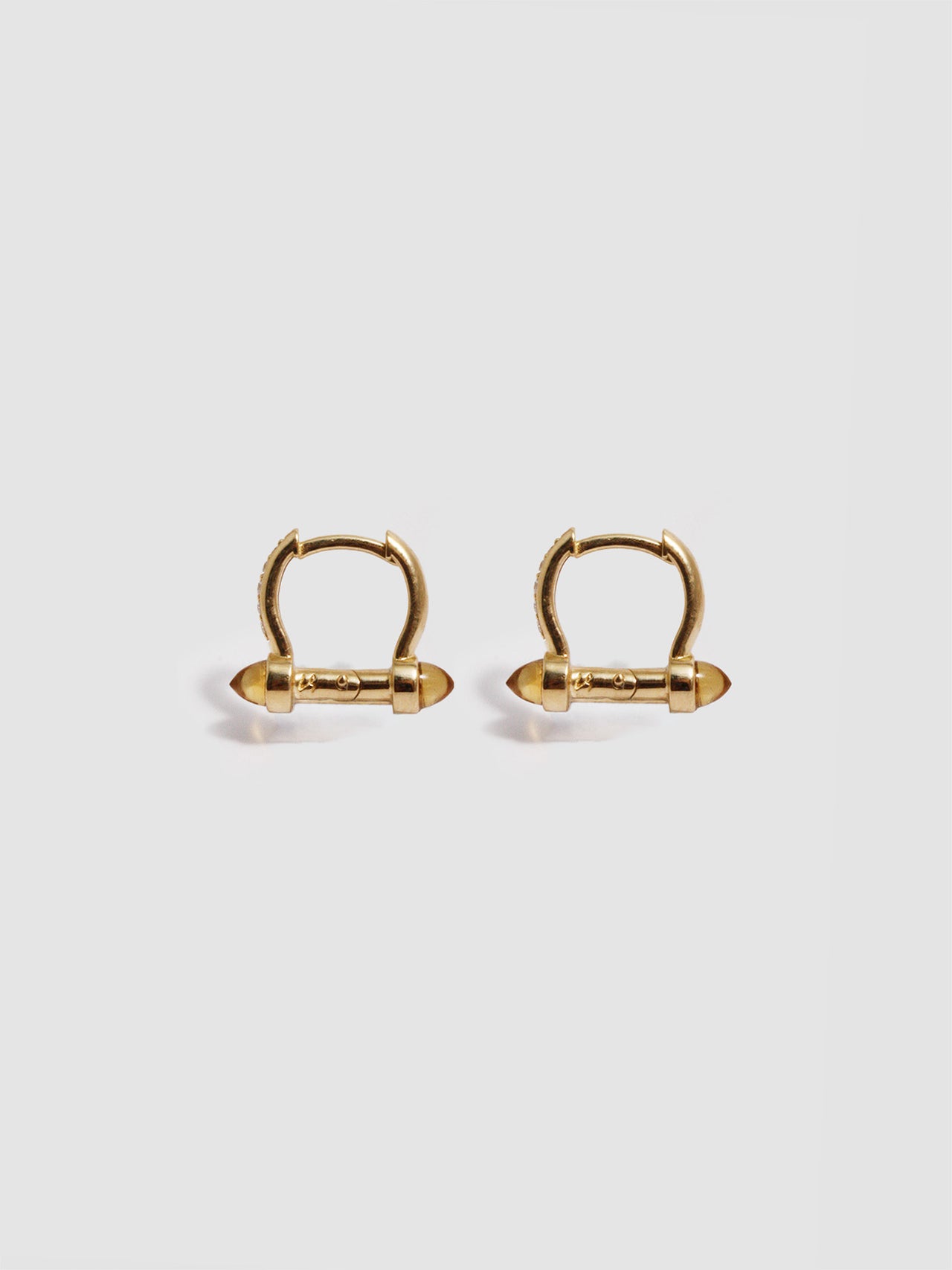 Diamond Pave Barbell Huggies