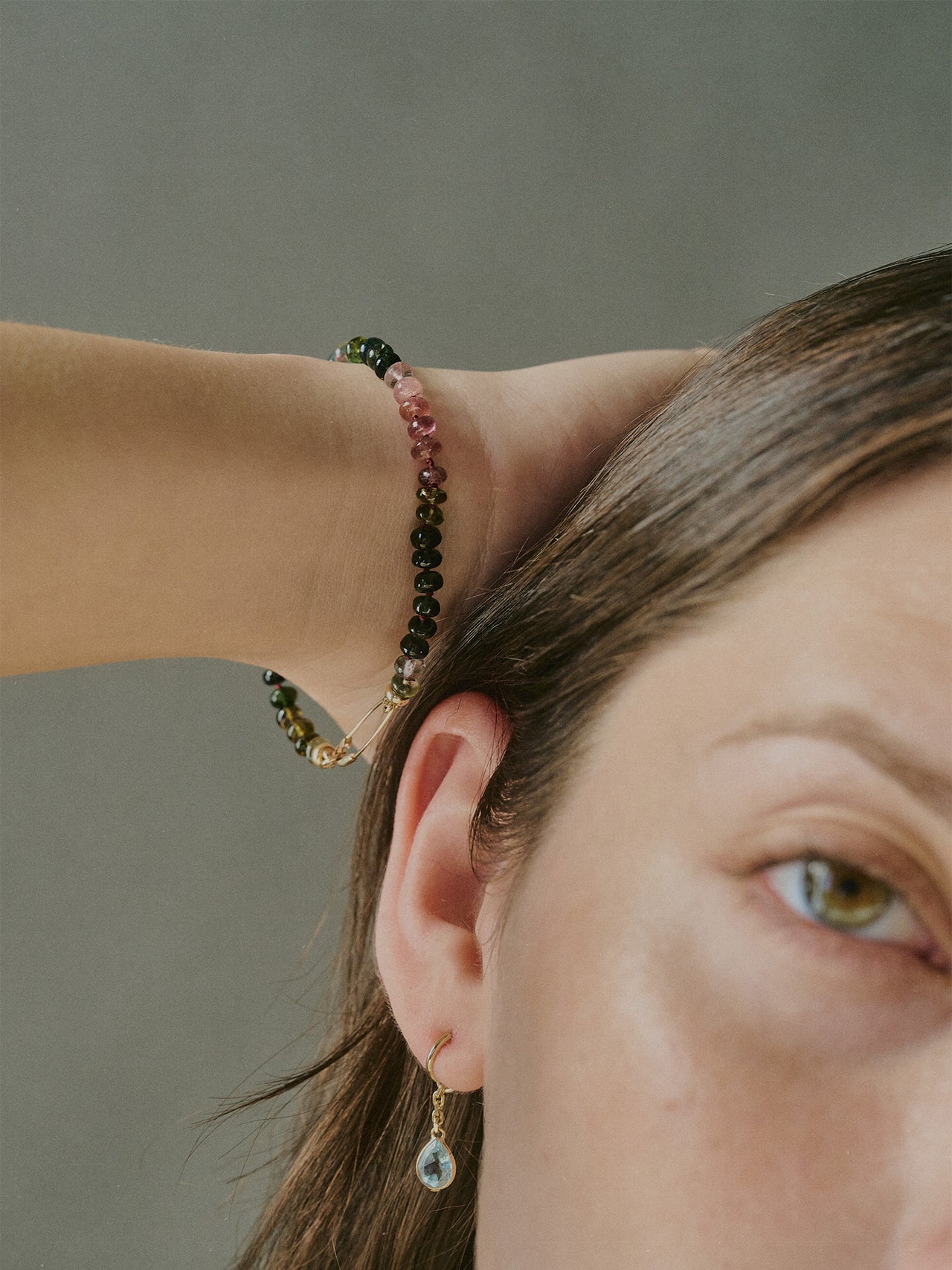Tourmaline Safety Pin Bracelet