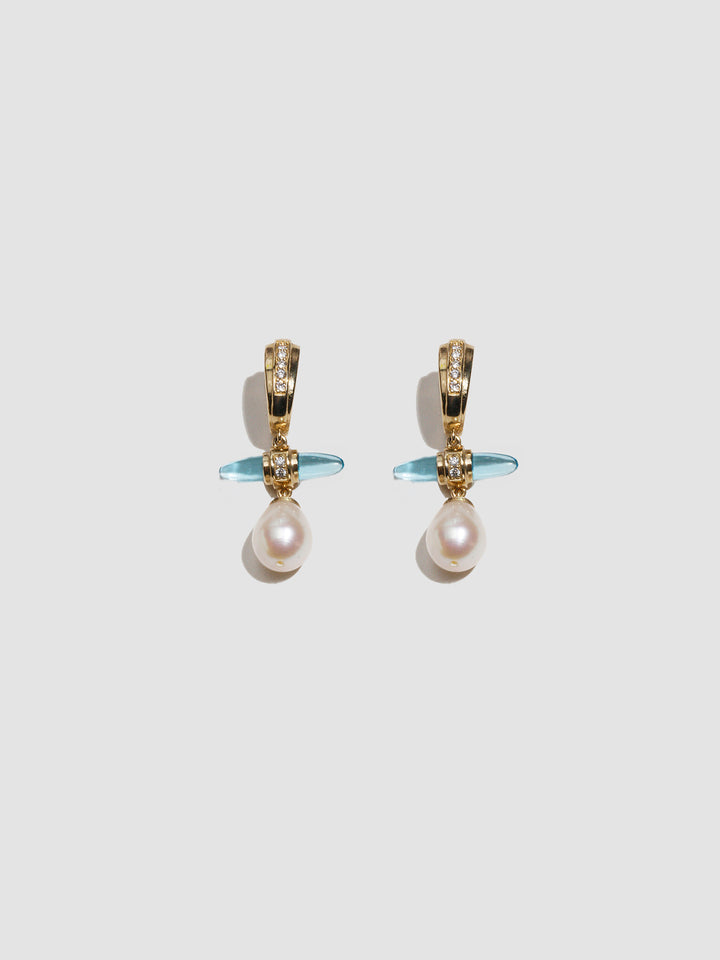 Lunette Barbell Chandelier Hoops