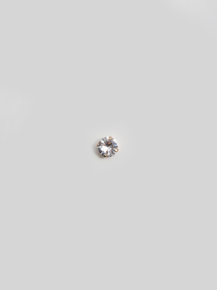 Round White Sapphire Stud - Archival Collection