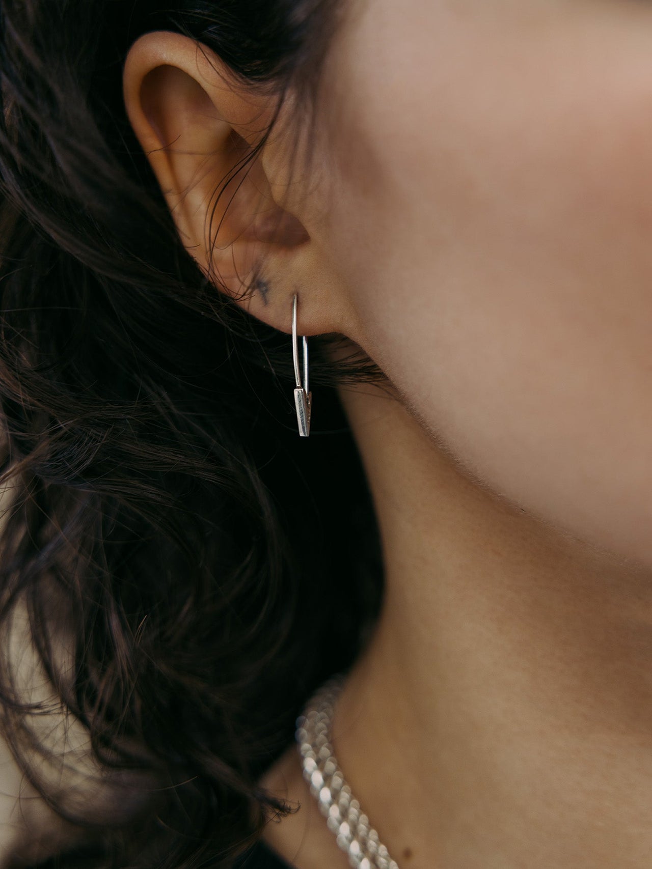 Triangle Safety Pin Earring