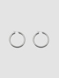 Product shot of the Tru Hoops in Sterling Silver (Sterling Silver Hoops 49.5mm diameter  5mm thick) Background: Grey backdrop