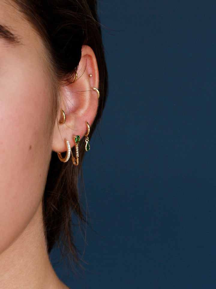 Mini Gem Bezel Huggie