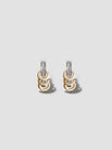 Mixed Metal Diamond Pierced Huggies