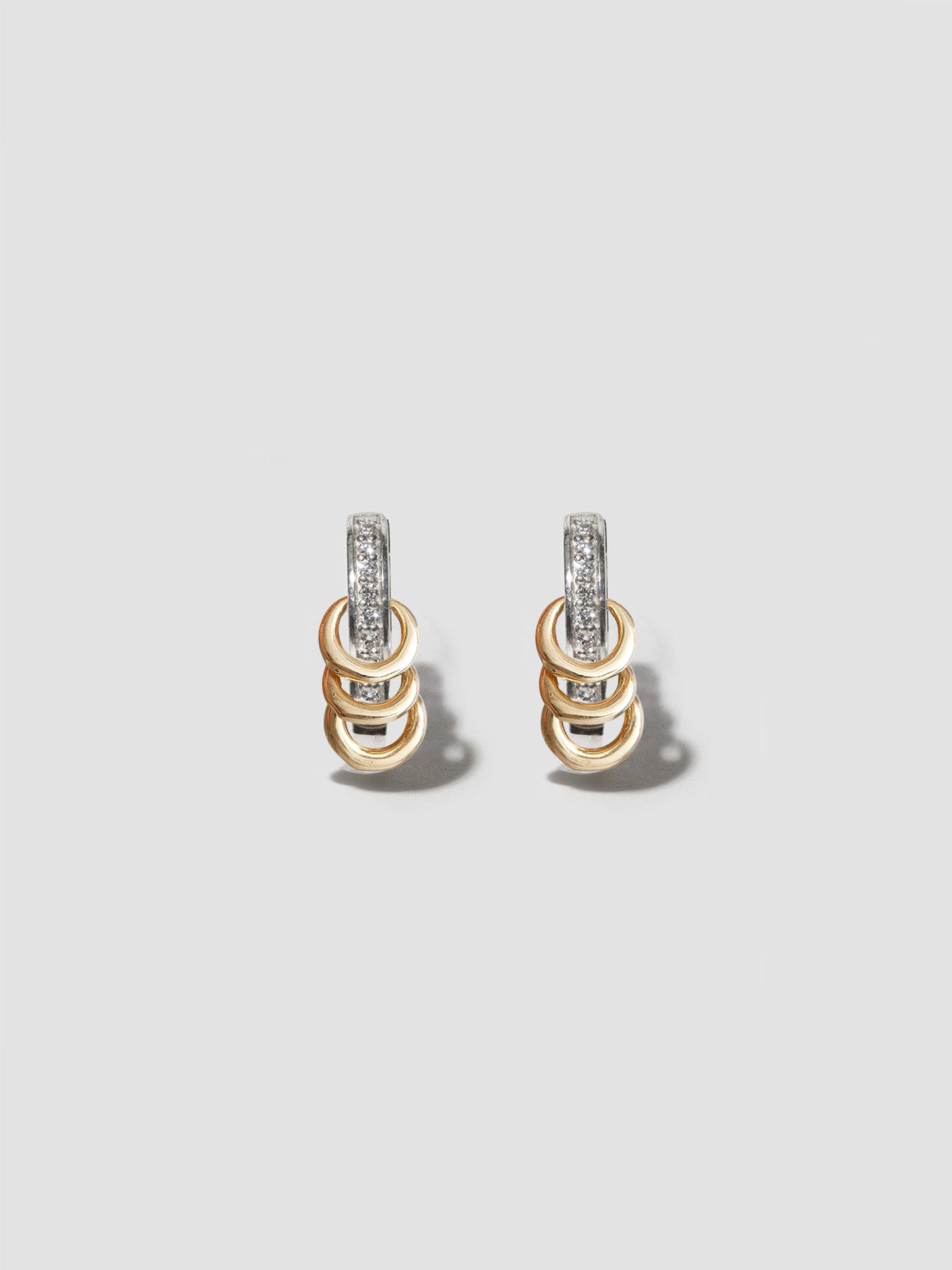 Mixed Metal Diamond Pierced Huggies – Loren Stewart