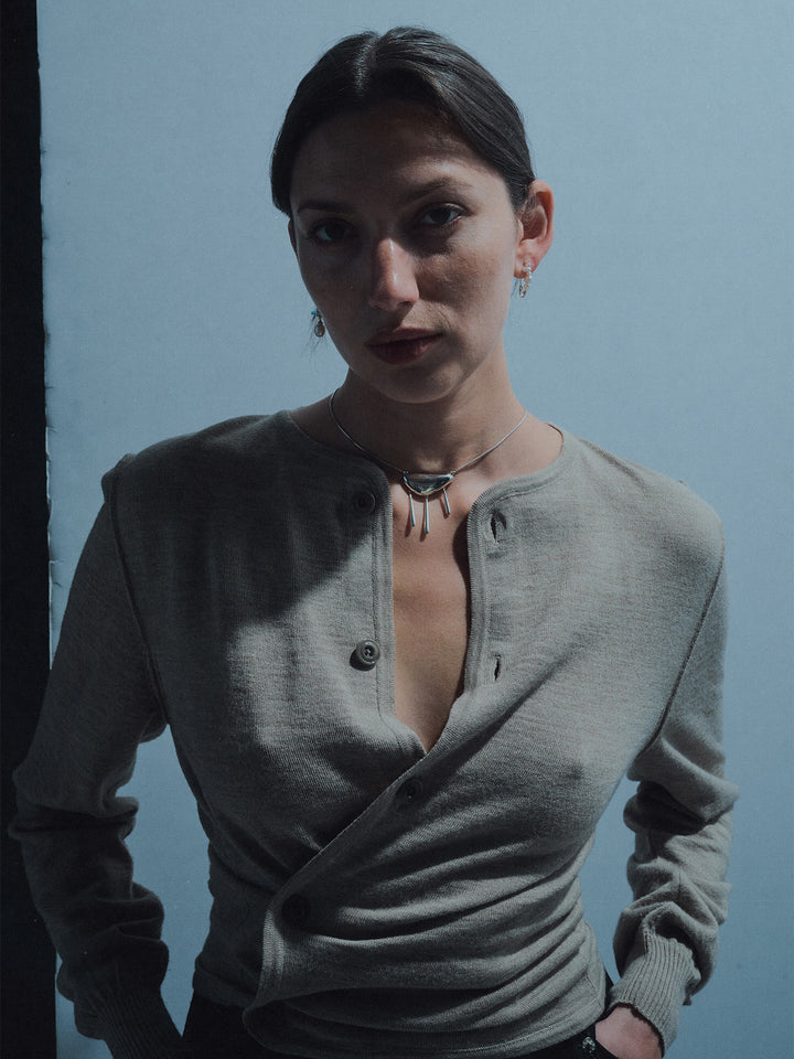 Mixed Pearl Safety Pin Earring