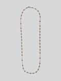 14kt Yellow Gold Ball Chain Necklace shot on light grey background.