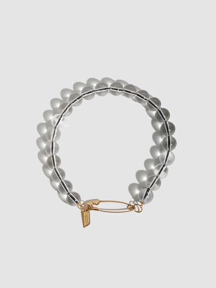 Clear Quartz Safety Pin Bracelet - Archival Collection