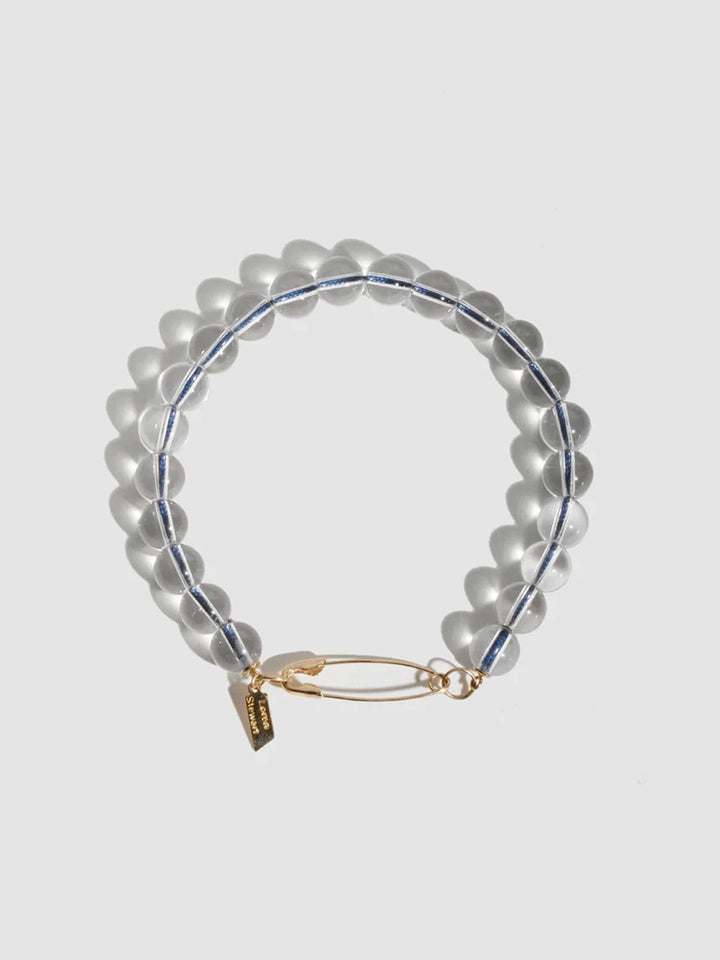 Clear Quartz Safety Pin Bracelet - Archival Collection