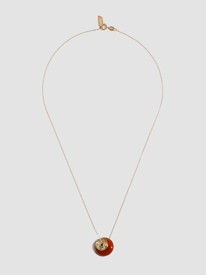 Carnelian Coin Necklace