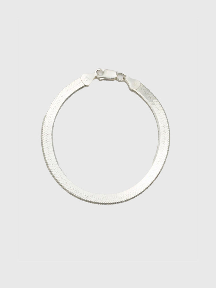 XL Sterling Silver Herringbone Bracelet:Sterling Silver Herringbone Chain Bracelet Width: 5.5mm Length: 7”