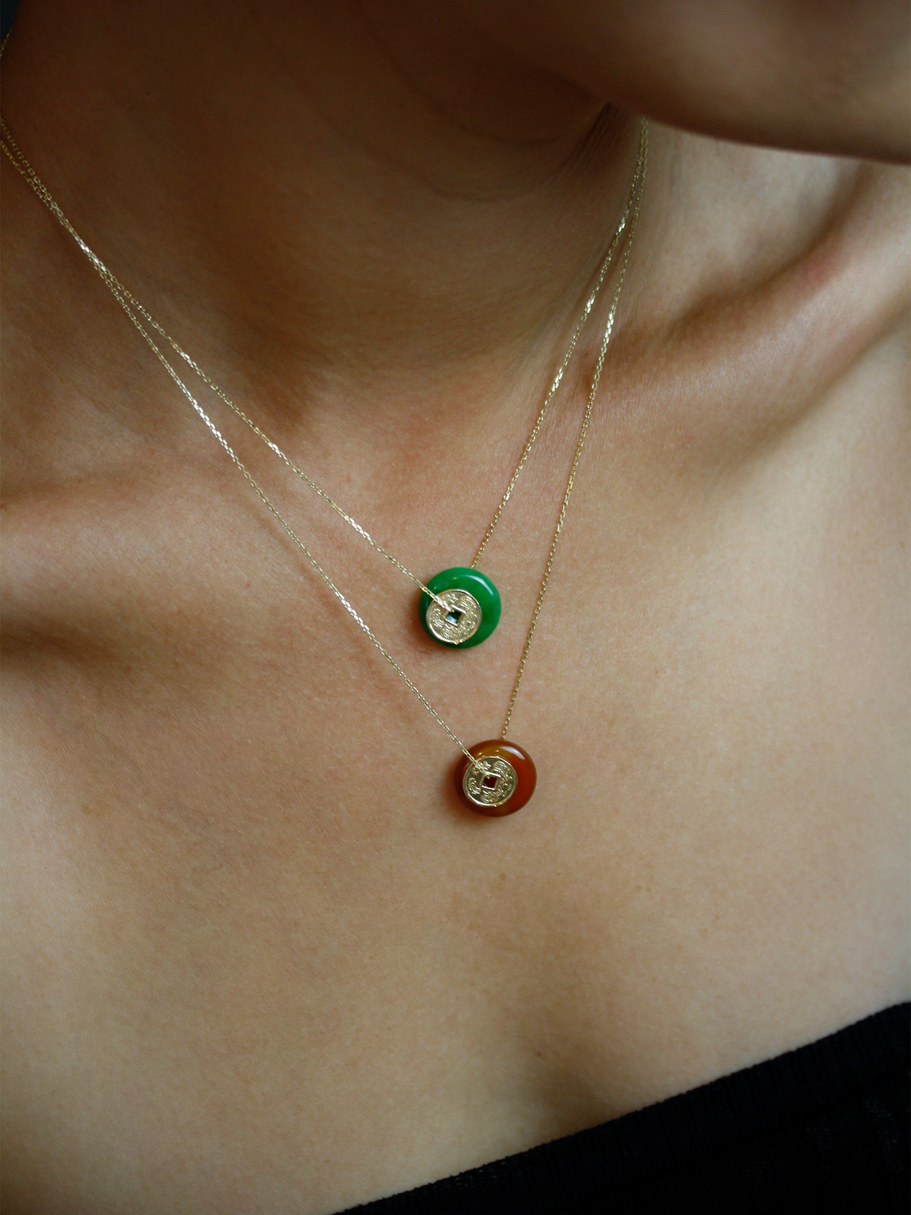 Carnelian Coin Necklace