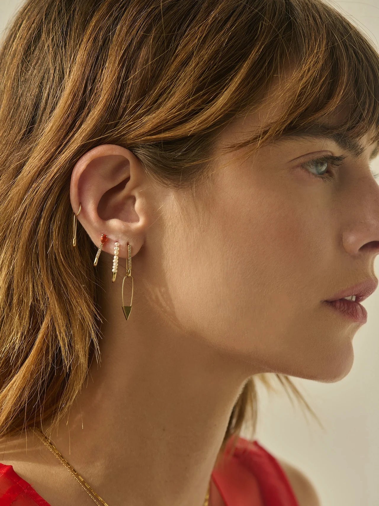 Mini Safety Pin Earring