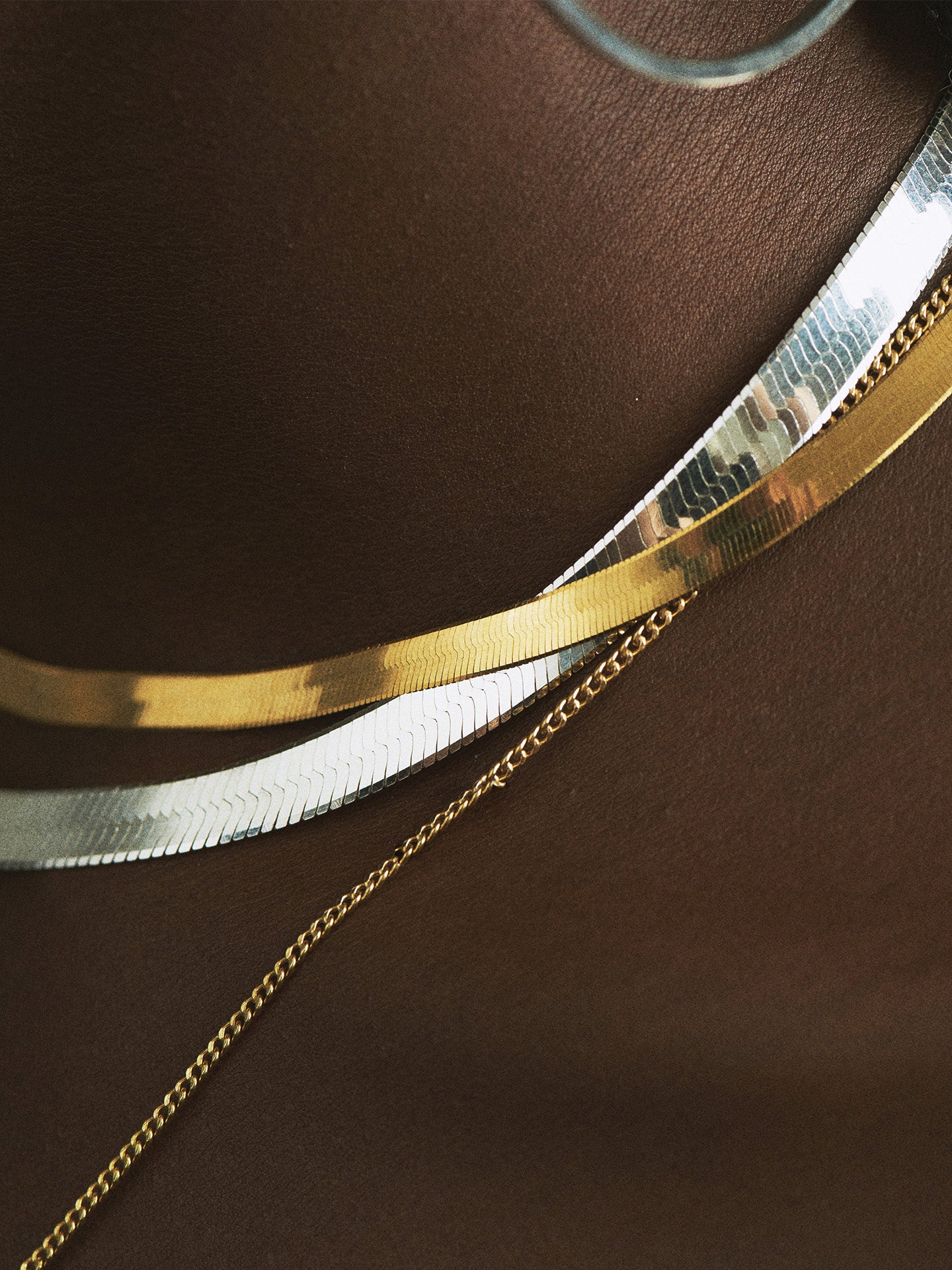 Vermeil XL Herringbone Necklace