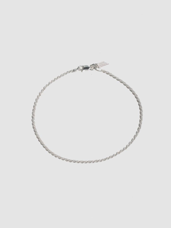 Sterling Silver Twisted Rope Chain Anklet