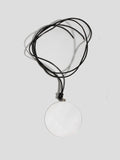 Sterling Silver XXL Disk on Leather Cord - Archival Collection