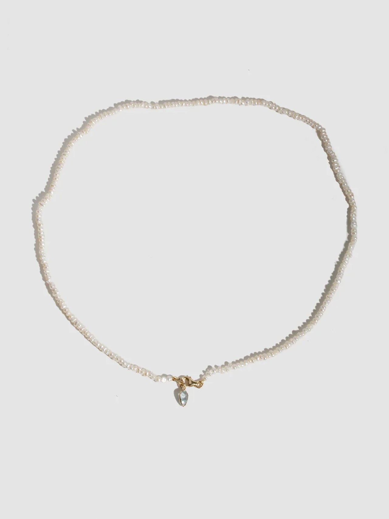 Topaz Teardrop Pearl Necklace  - Archival Collection