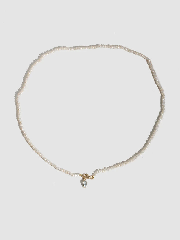 Topaz Teardrop Pearl Necklace  - Archival Collection