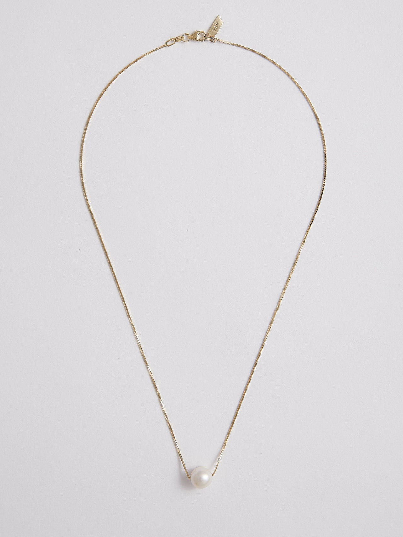 14Kt Yellow Gold Fairy Floss Chain Necklace With Pearl