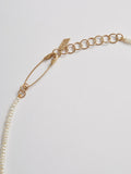 Close up of clasp on Seed Pearl Safety Pin Choker