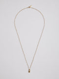 14Kt Yellow Gold Long Link Chain with Padlock Pendant