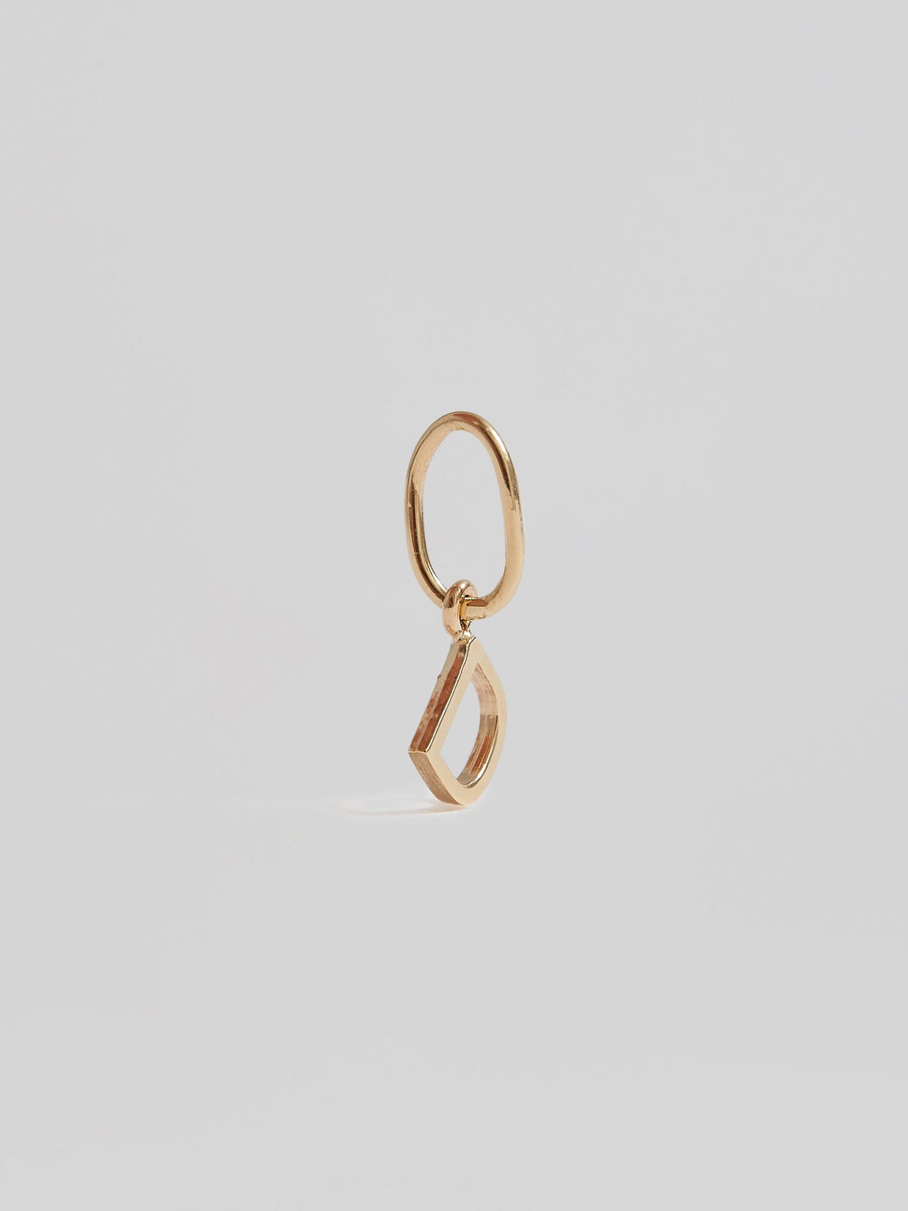 Close up of 14KT Yellow Gold Letter "D" Pendant