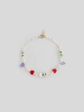 Product shot of Assorted Freshwater Pearls & Gemstone Bracelet on white backgropund