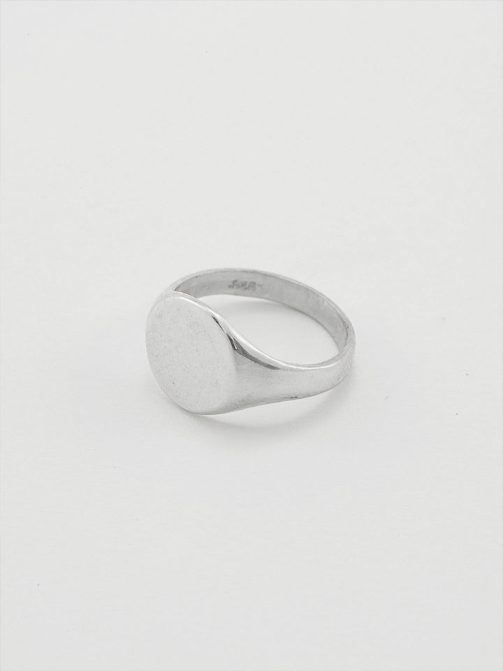 Side Shot of Baby Signet Ring: Sterling Silver Signet Ring ID Signet with a 10mm Diameter