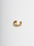 3mm Wide 14Kt Yellow Gold Ear Cuff pictured on light grey background.