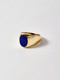 XL Lapis Signet Ring: Vermeil Signet Ring with a 8X11mm Lapis Lazuli Stone