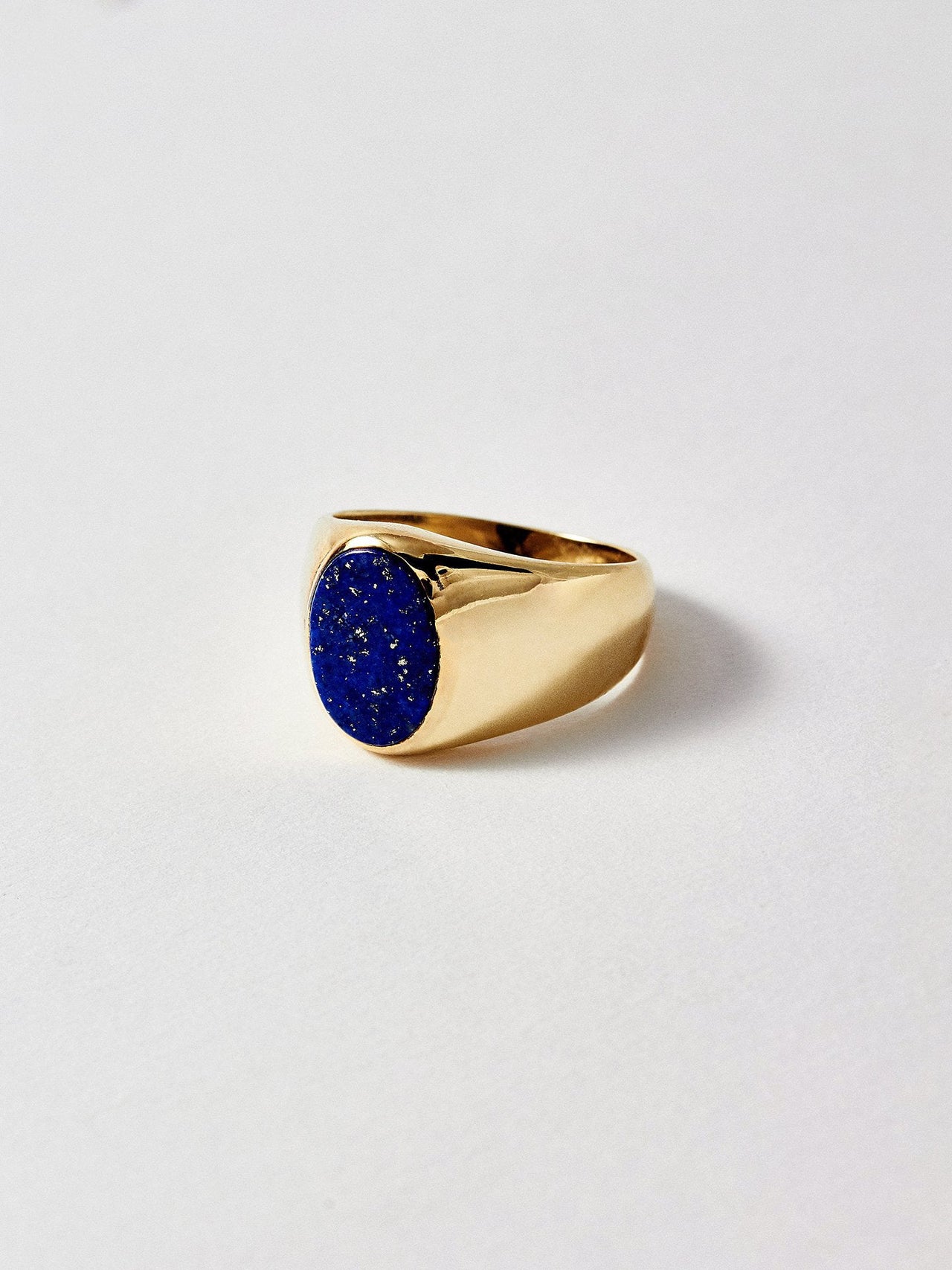 XL Lapis Signet Ring: Vermeil Signet Ring with a 8X11mm Lapis Lazuli Stone