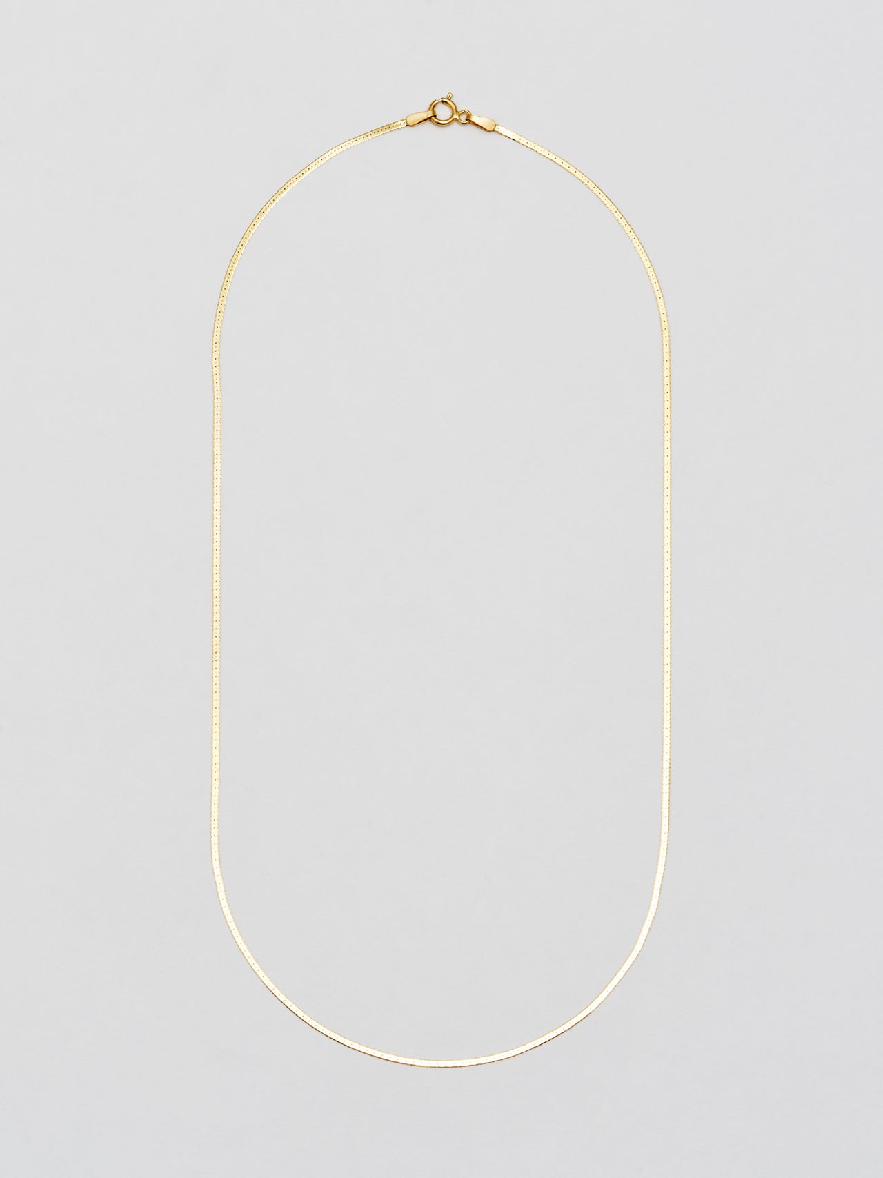 Demi Herringbone Necklace: 10Kt Yellow Gold Slender Herringbone Chain Necklace 