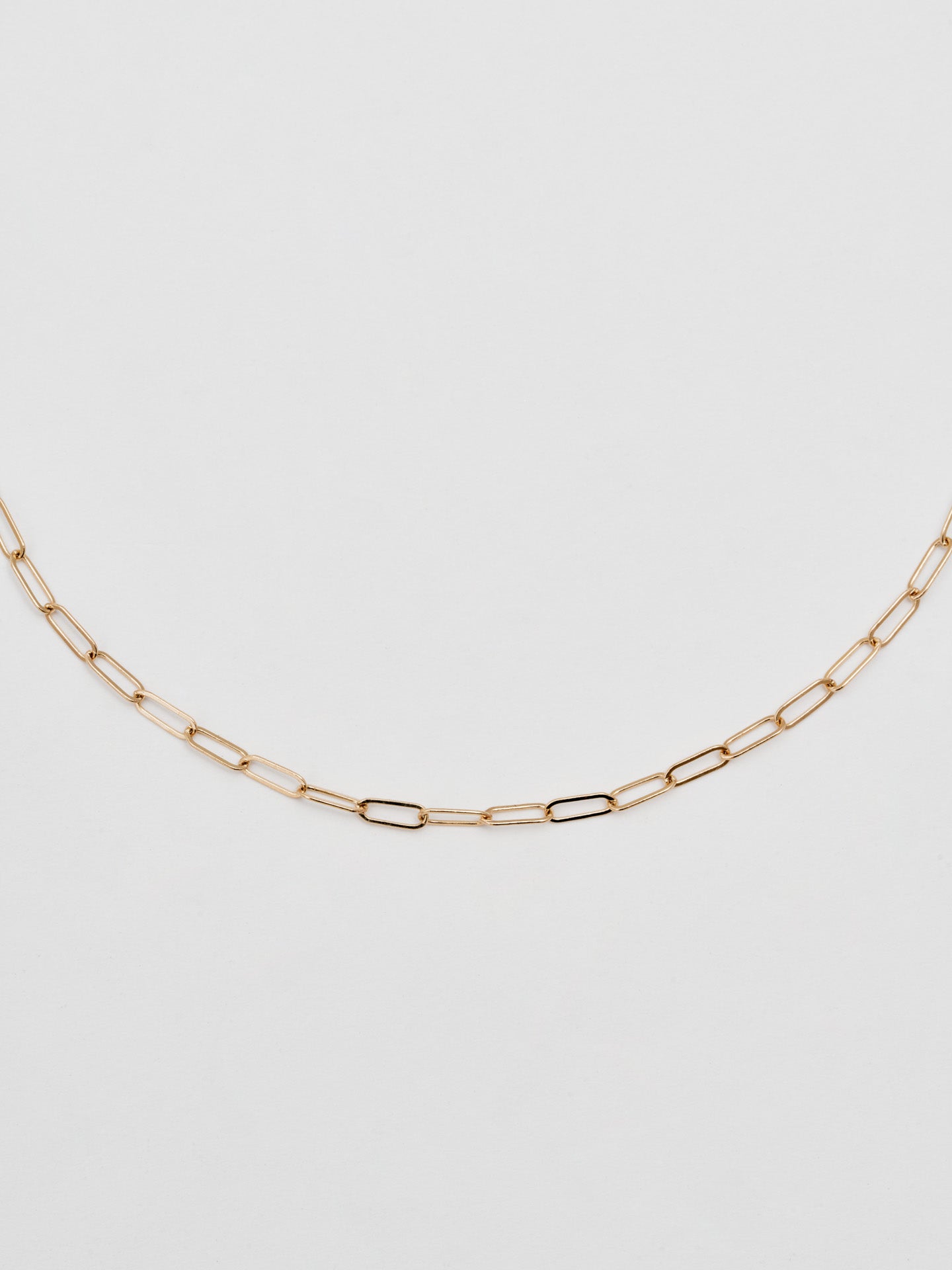 Close up of Chain on Long Link Chain Necklace