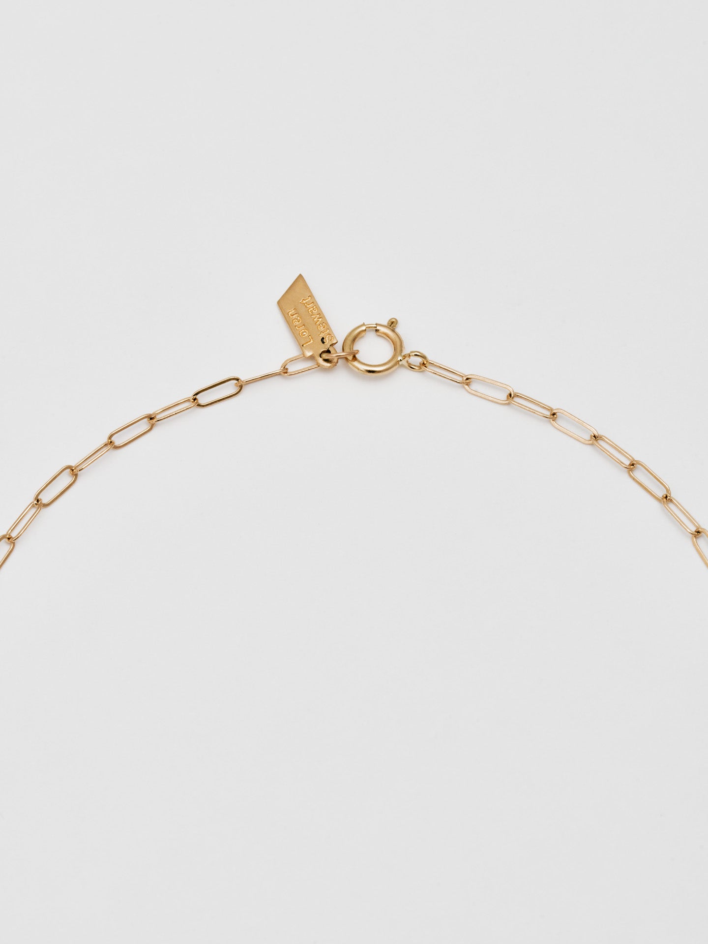 Close up of clasp on Long Link Chain Necklace
