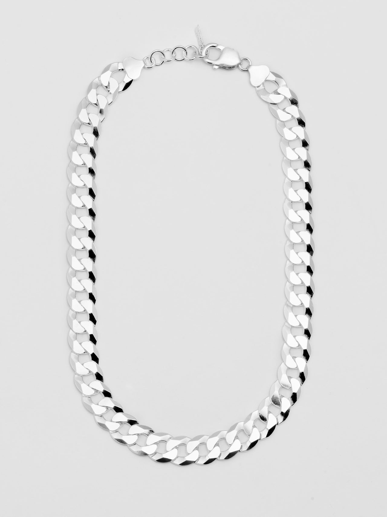 XXL Curb Chain Necklace: Sterling Silver XL Diamond Cut Curb Chain Necklace